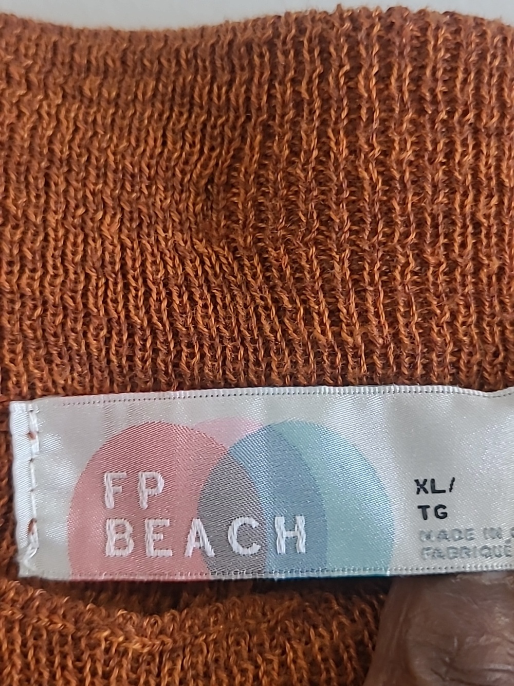 Free People FP Beach Freya Knit Barrel Leg Jogger Pants Heathered Rust Orange XL - Picture 3 of 15